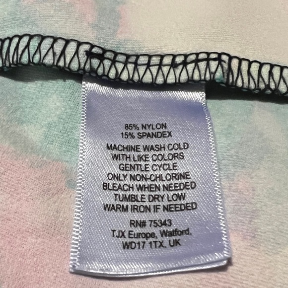 Cynthia Rowley Sz MD Pleated Pockets Skirt Floral Watercolor Girly Blue Pink EUC - Picture 7 of 7